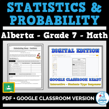 Preview of Grade 7 - Alberta Math - Statistics and Probability - GOOGLE AND PDF
