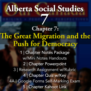Preview of Grade 7 Alberta Social Studies Chapter 7: The Great Migration and Democracy Unit