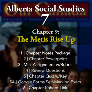 Preview of Grade 7 Alberta Social Studies Chapter 9: The Métis Rise Up Unit