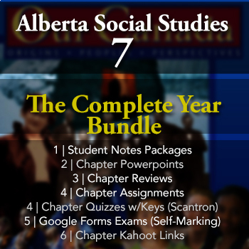 Preview of Grade 7 Alberta Social Studies Complete Year Bundle