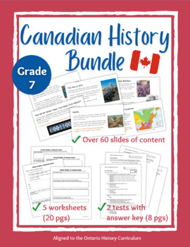 Preview of Grade 7 Canadian History Lesson, Activity, and Assessment Bundle