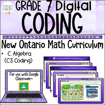 Preview of Grade 7 Coding 2020 Ontario Math Digital Google Slides : C. Algebra