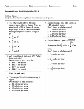 math examview by Grade Examview 7 Bank Common Terry 7.RP.1 Core Math