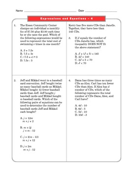 grade 7 common core math worksheets expressions and equations 7ee 4 1 5