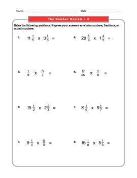 grade 7 common core math worksheets the number system 7 ns 2 2 tpt