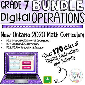 Preview of Grade 7 DIGITAL Math Bundle 2020 Ontario Math - Strand B2 Operations