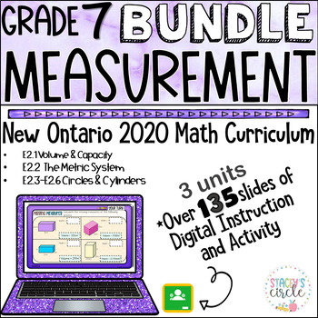 Preview of Grade 7 Ontario Math Measurement Digital Bundle