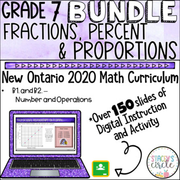 Preview of Grade 7 DIGITAL Math Bundle NEW Ontario Math Fractions & Proportional Reasoning