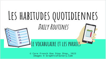 Preview of Grade 7 Daily Routines Unit: Vocabulary & Unit Phrases