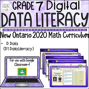 Preview of Grade 7 Data Literacy NEW Ontario Math Digital Google Slides : D . Data