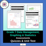 Grade 7, Data Management, Graphing & Statistics - EDITABLE