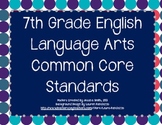 Grade 7 English Language Arts Common Core Posters {Dots}