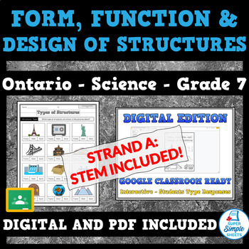 Preview of Grade 7 Form, Function & Design of Structures - Ontario 2022 Science STEM
