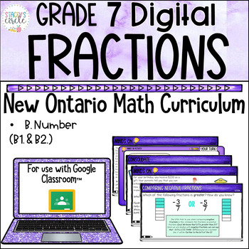 Preview of Grade 7 Fractions NEW Ontario Math Curriculum Digital Google Slides