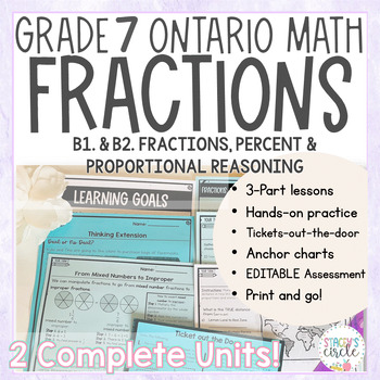 Preview of Grade 7 Fractions and Proportional Reasoning Ontario Math