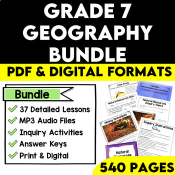 Preview of Grade 7 Geography Bundle Ontario Curriculum