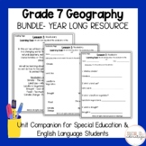 Full Year Bundle Grade 7 Ontario Geography for Special Edu