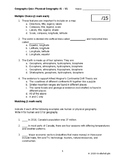 Grade 7 Geography Quiz: Human vs Physical Geo, Features, L