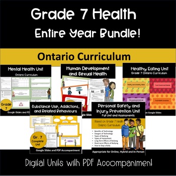 Preview of Grade 7 Health- Entire Year Bundle!
