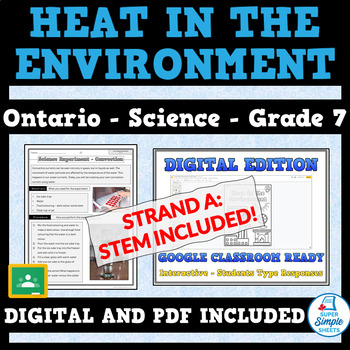 Preview of NEW 2022 CURRICULUM - Grade 7 - Heat in the Environment - Ontario Science STEM