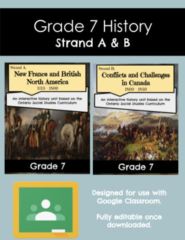 Preview of Grade 7 History Bundle (Strand A and Strand B) Google Classroom Ready
