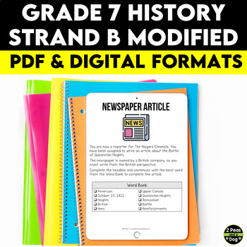 Preview of Grade 7 History Strand B Modified Ontario Curriculum