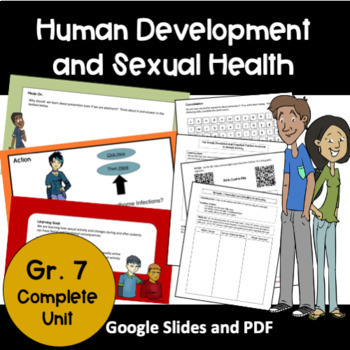 Preview of Grade 7 Human Development and Sexual Health- Full Unit/No Prep