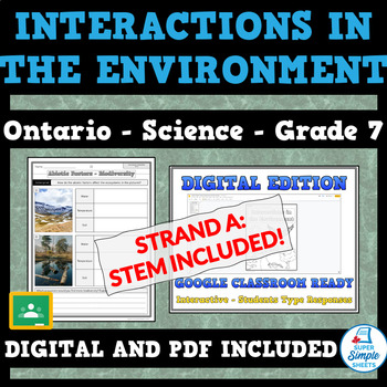 Preview of Grade 7 - Interactions in the Environment - Ontario Science STEM Unit - NEW 2022