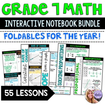 Preview of Grade 7 - Interactive Math Notebook Bundle - Entire Year