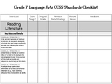 Grade 7 Language Arts CCSS Standards Checklist