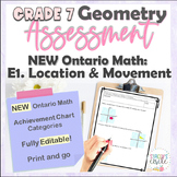 Grade 7  Location and Movement Ontario Math Assessment Geometry