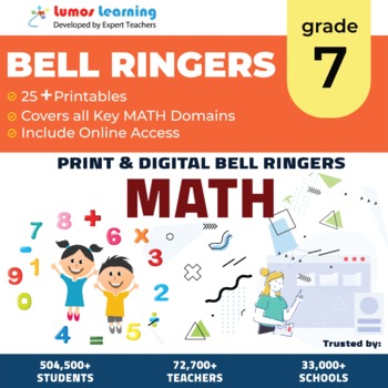 Preview of Grade 7 MATH Bell Ringers - 35+ Printable Bell Ringers - Full Year Bundle