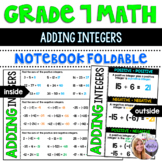 Grade 7 Math - Adding Integers Foldable for Interactive Notebook