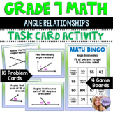 Grade 7 Math - Angle Relationships - Math Bingo Task Card