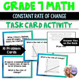 Grade 7 Math - Constant Rate of Change Task Card Activity