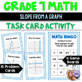Grade 7 Math - Finding Slope from a Graph - Math Bingo Tas