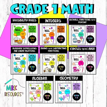 Preview of Grade 7 Math Formative Assessment| Exit Tickets| Bell Work| Review