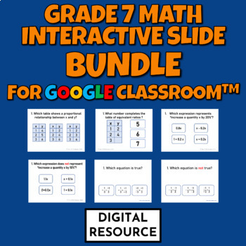Preview of Grade 7 Math Interactive Slides Bundle for Google Classroom Digital Resource