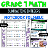 Grade 7 Math - Subtracting Integers Foldable for Interacti