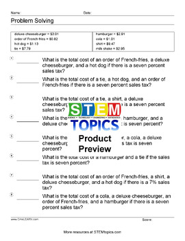 Grade 7 Math - full year - worksheets - 630 pages by STEMtopics | TpT
