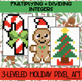 Grade 7 Multiplying and Dividing Integers 3-Leveled Holida