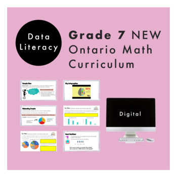 Preview of Grade 7 Ontario Math - Data Literacy Curriculum - Digital Google Slides+Form