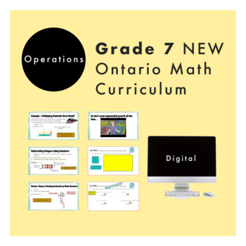 Preview of Grade 7 Ontario Math - Operations Curriculum - Digital Google Slides+Form