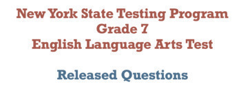 Preview of Grade 7 NYS ELA State Exam Questions By Standard