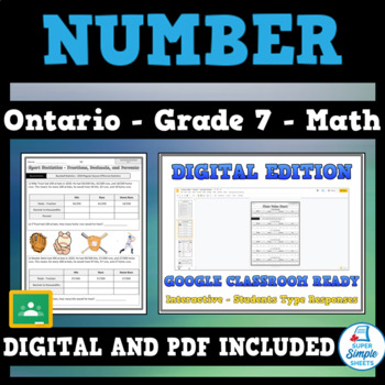 Preview of Grade 7 - New Ontario Math Curriculum 2020 - Number - GOOGLE AND PDF
