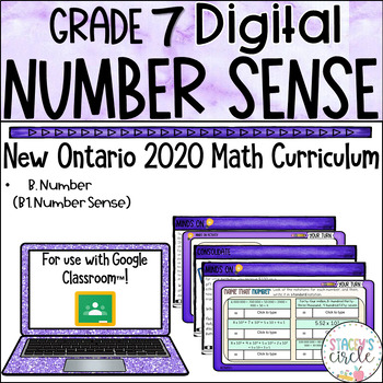 Preview of Grade 7 Number Sense 2020 Ontario Math Digital Google Slides : B . Number