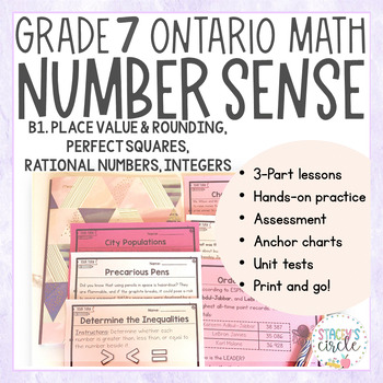 Preview of Grade 7 Number Sense Unit NEW Ontario Math : B Number