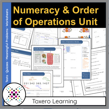 Preview of Grade 7, Numeracy & Order of Operations (Unit 1)