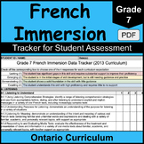 Grade 7 Ontario French Immersion Assessment Tracker | PDF