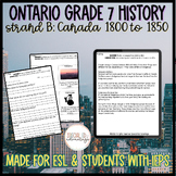 Grade 7 Ontario History Strand B: Canada from 1800 to 1850
